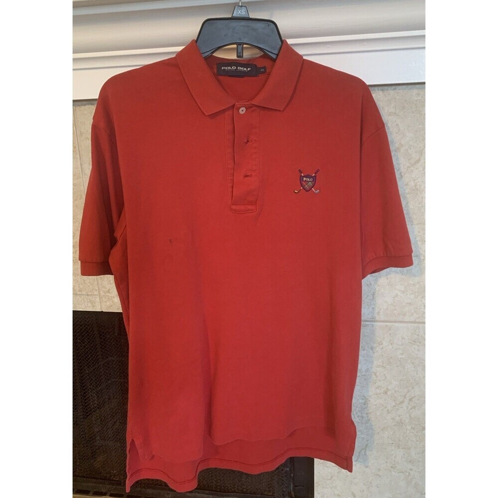 Vintage 90'S Polo Golf Ralph Lauren Men’s Shirt Golfing Casual Red Size M